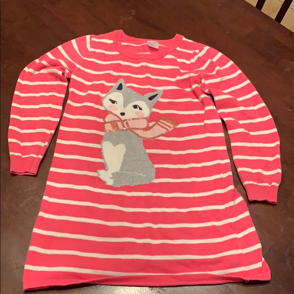 Sz 8 girls Cute Gymboree fox sweater dress/shirt